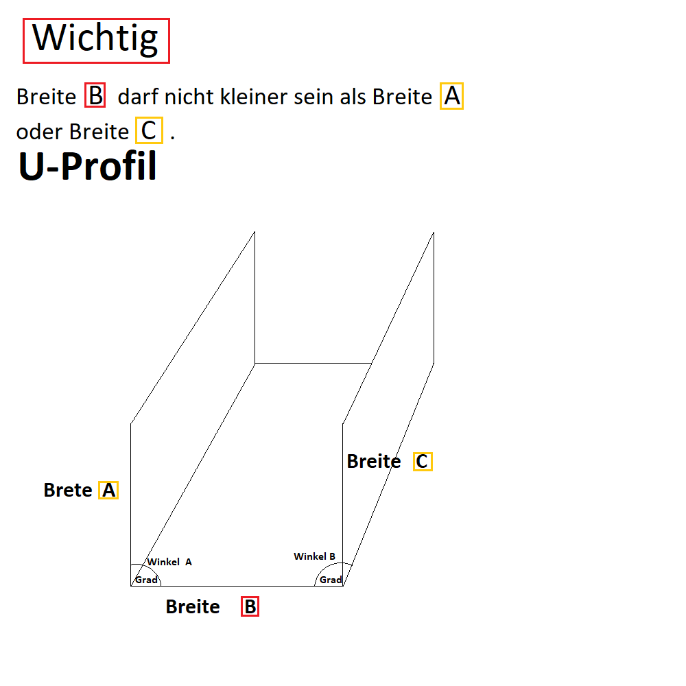 U-Profil aus Edelstahl Dekorblech, Stärke 0,8 mm online bestellen