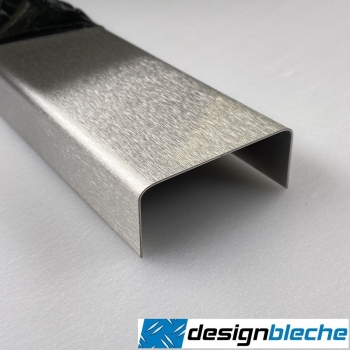 Edelstahl U-Profil magnetisch K240 geschliffen 0,8mm 1.4016