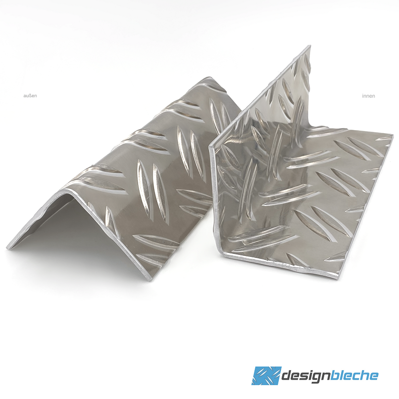 B&T Metall Aluminium Riffel-Blech Duett 3,5/5,0mm stark Tränen-Blech Zuschnitt Größe 80 x 80 cm 800 x 800 mm 
