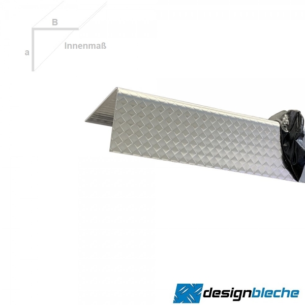 SG Designbleche GmbH - Onlineshop - Edelstahl Winkel Raute dessiniert 1mm  V2A